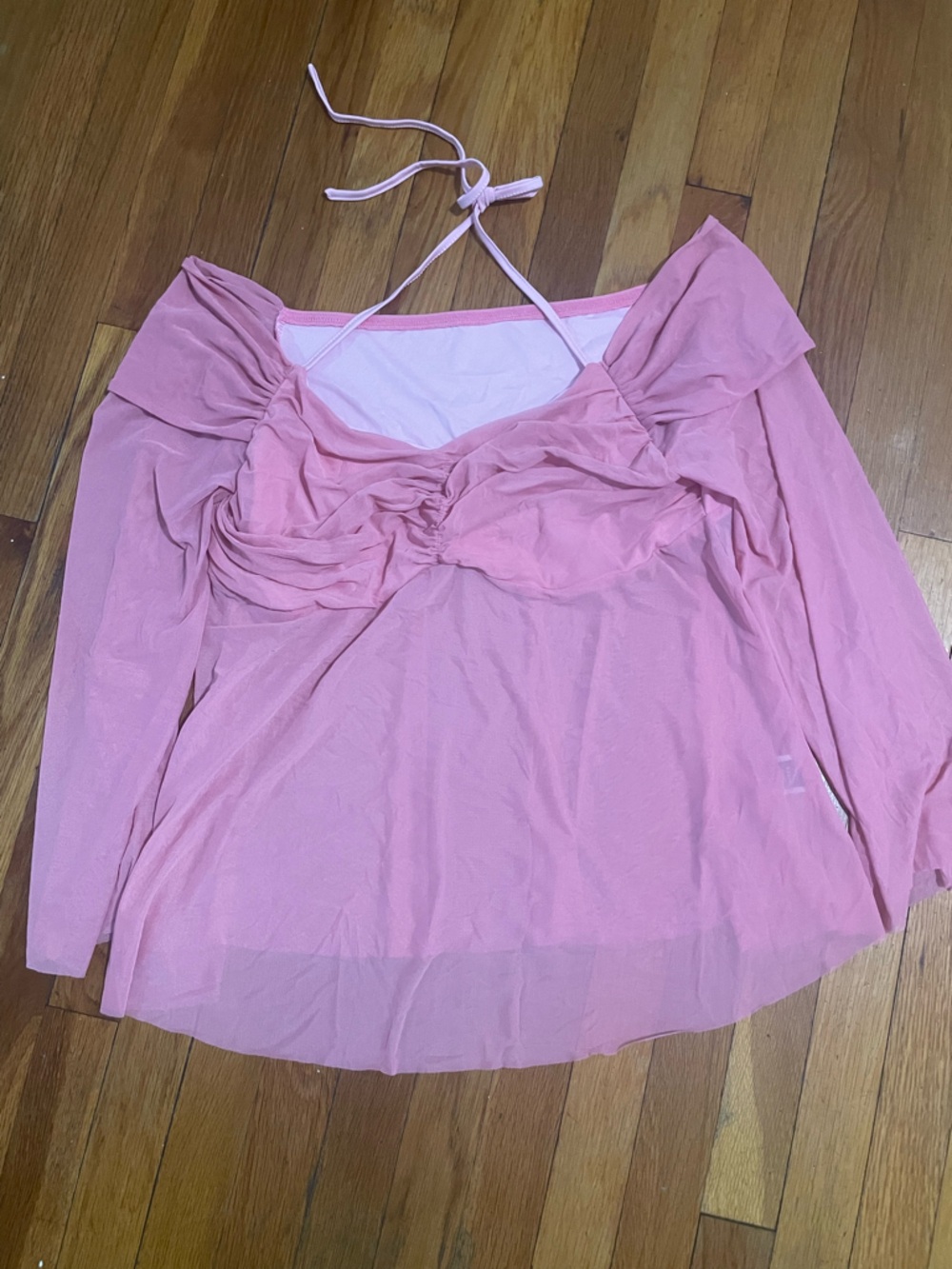SHEIN Curve 3XL Pink Puff Sleeve Top | Tie Back Blouse